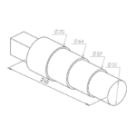 Handle (4 steps, Ø51mm-Ø70mm) Durston - Image 2