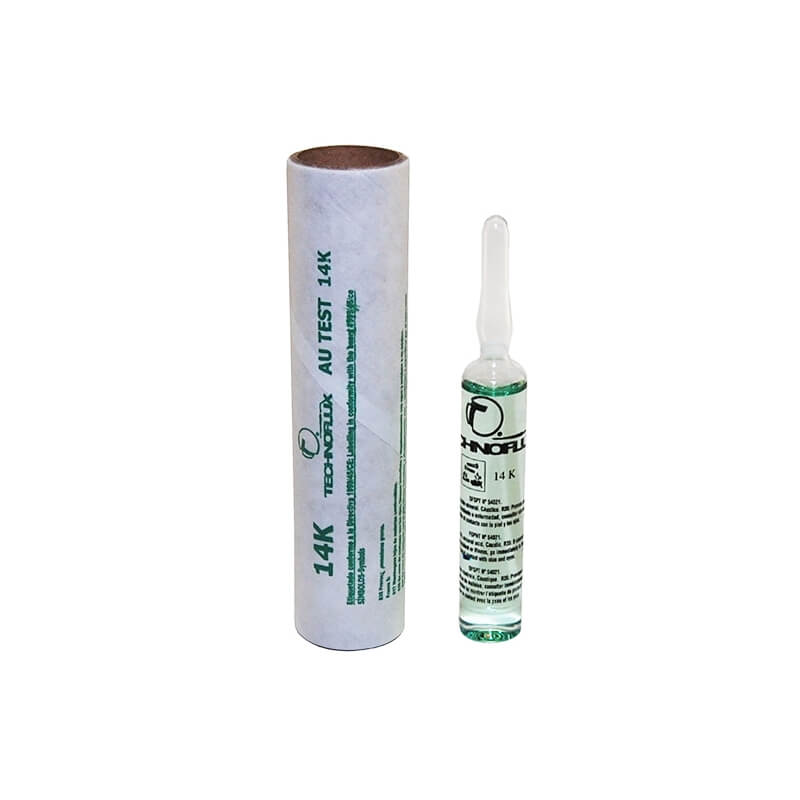 T0150_Technoflux_Testing Acid for 14K Gold Glass Bottle 15ml Testing Acid for 14K Gold Technoflux Glass Ampoule 15ml - Image 1