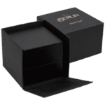 Berlin ECO Jewellery Box for Ring Matt Black Wood / Black Leatherette Interior - Image 3