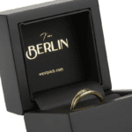 Berlin ECO Jewellery Box for Ring Matt Black Wood / Black Leatherette Interior - Image 2