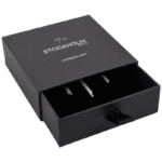 Stockholm ECO Jewellery Box for Bangle-Black Buckram Cardboard/ Black Foam - Image 2