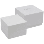 Berlin ECO Jewellery Box for Wedding Rings Glossy White Wood / Light grey velour interior - Image 4