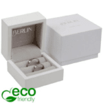 Berlin ECO Jewellery Box for Wedding Rings Glossy White Wood / Light grey velour interior