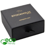 Stockholm ECO Jewellery Box Drop Earrings/Pendant-Black Buckram Cardboard/ Black Foam