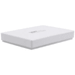 Boston Jewellery Box for Jewellery Set - White Linen-look Cardboard/ White-Black Foam - Image 4