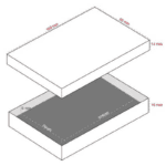 Boston Jewellery Box for Jewellery Set - White Linen-look Cardboard/ White-Black Foam - Image 6