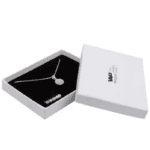 Boston Jewellery Box for Jewellery Set - White Linen-look Cardboard/ White-Black Foam - Image 3