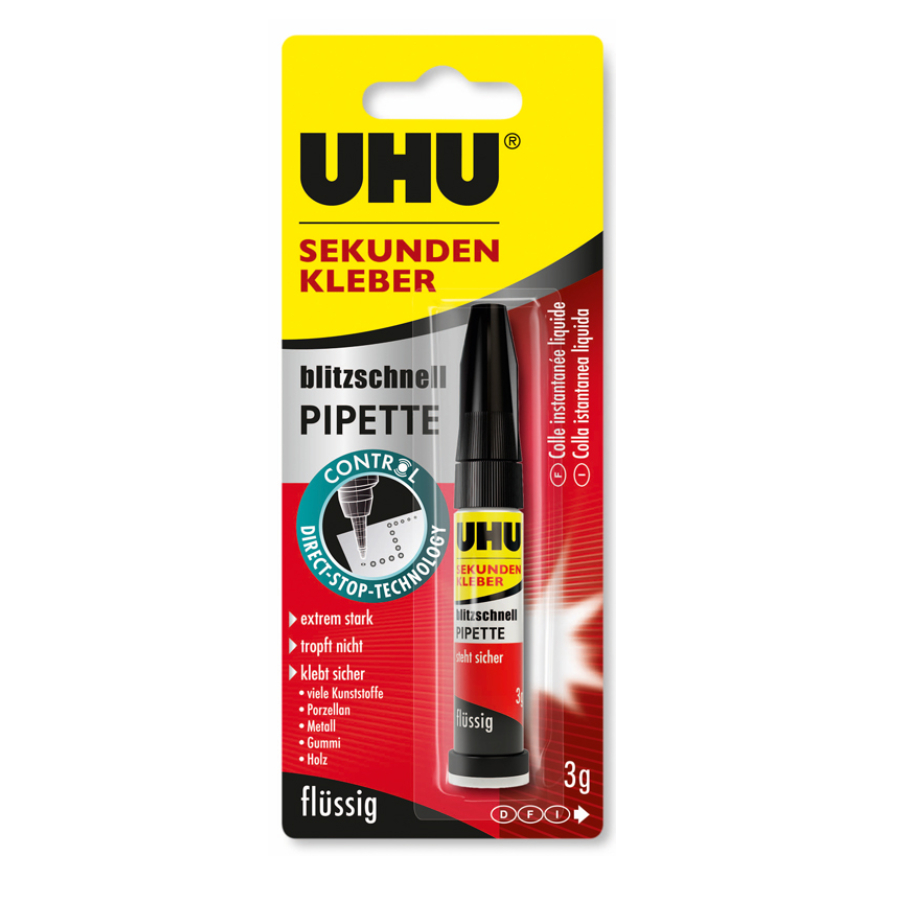 UHU superglue UHU Superglue with Pipette 3g - Image 1