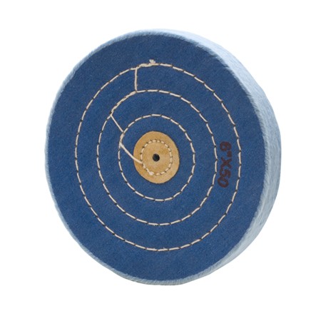 17.512 Blue Muslin Buff, 150 mm (6″) x 50 Ply Grobet - Image 1