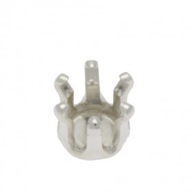6-Claw Round Collet Setting 4mm Sterling Silver 925