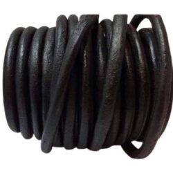 Round Leather Cord 5 mm Black