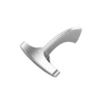 Cufflink Fixed Base, Whale Tail, Sterling Silver 925
