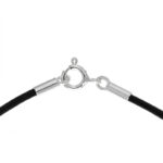 Leather ribbon fastener 2,2x10mm, Sterling silver, 0.2g - Image 2