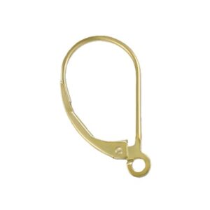 Plain 585 14k gold earring lever back jewellery finding with a ring.