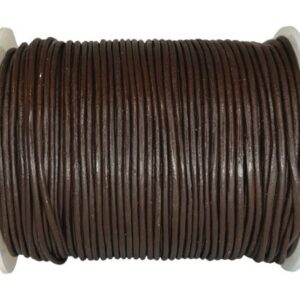 Round Leather Cord - 1mm - Brown