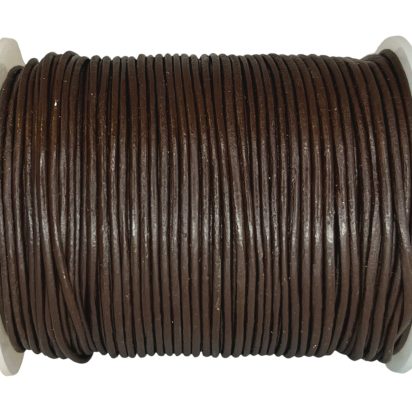 Round Leather Cord - 1mm - Brown Round Leather Cord - 1mm - Brown
