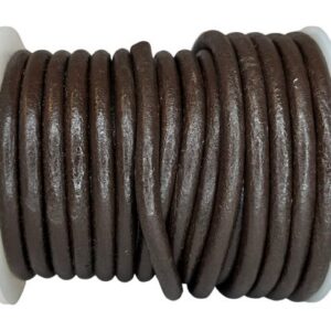 Round Leather Cord - 5mm - Brown