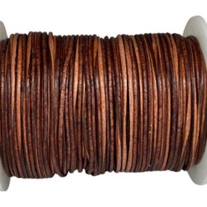 Round Leather Cord - Vintage Cognac - 1mm