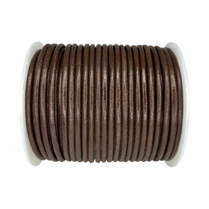 Round Leather cord - 2,5mm -Brown Round Leather cord - 2,5mm -Brown