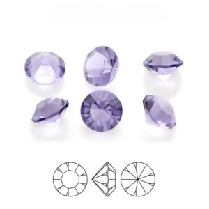 cubic zirconia preciosa crystal chaton pure round stone pointed back unfoiled tanzanite