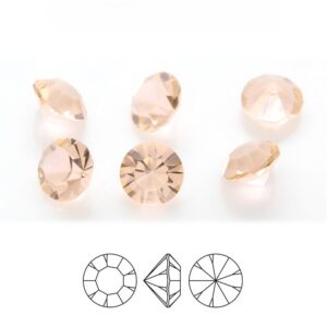 preciosa crystal chaton pure round stone pointed back unfoiled light peach