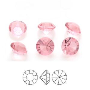preciosa crystal chaton pure round jewellery stone light pink