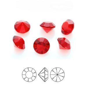 preciosa crystal chaton pure round jewelleey stone light siam red