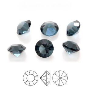 preciosa crystal chaton pure round stone pointed back unfoiled montana