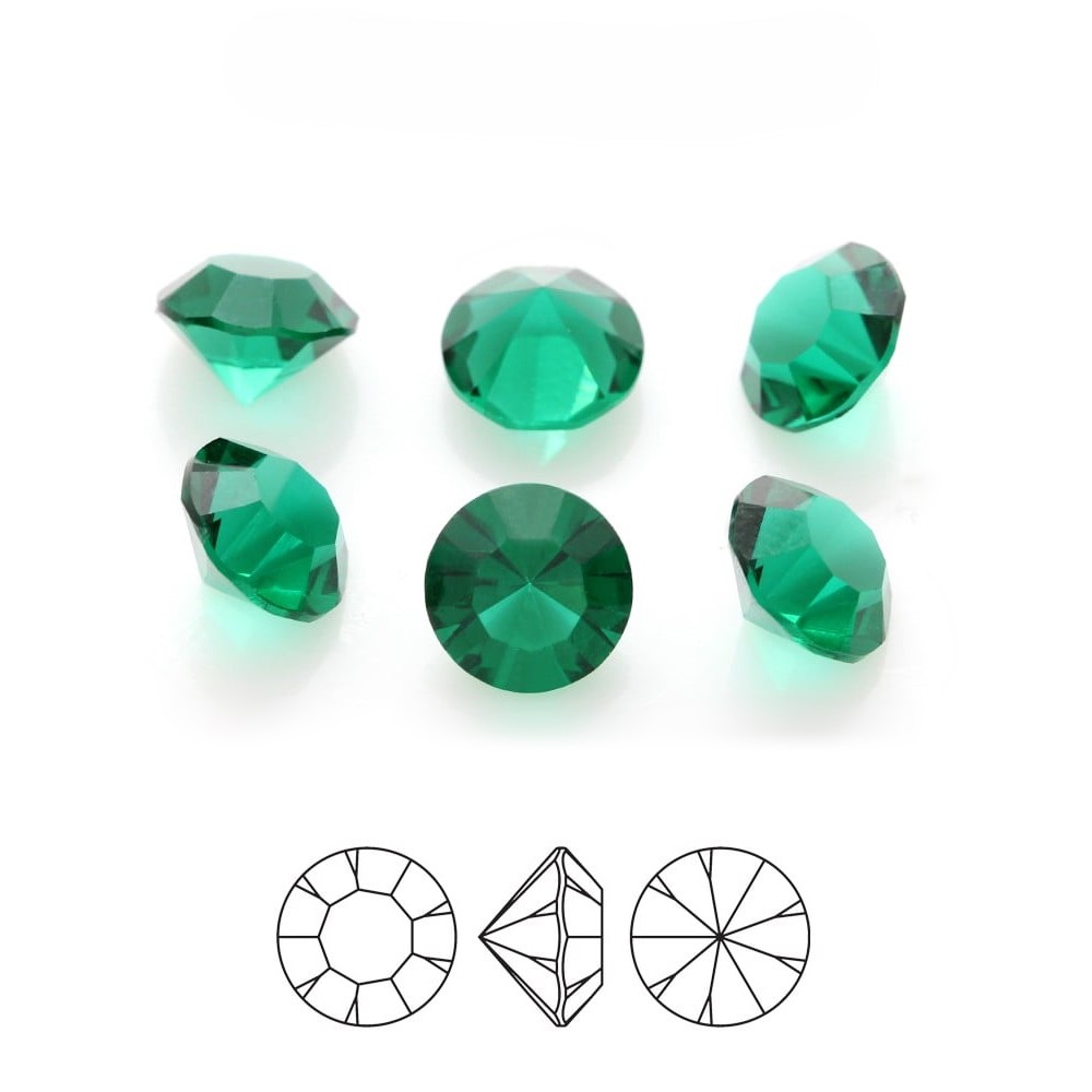 unfoiled emerald coloured cubic zirconia preciosa crystal chaton pure round stone pointed back unfoiled emerald coloured cubic zirconia preciosa crystal chaton pure round stone pointed back