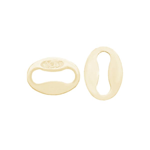 14k goldplated 925 sterling silver chain hallmark tag, stamped end-cap--bc-39x5-mm