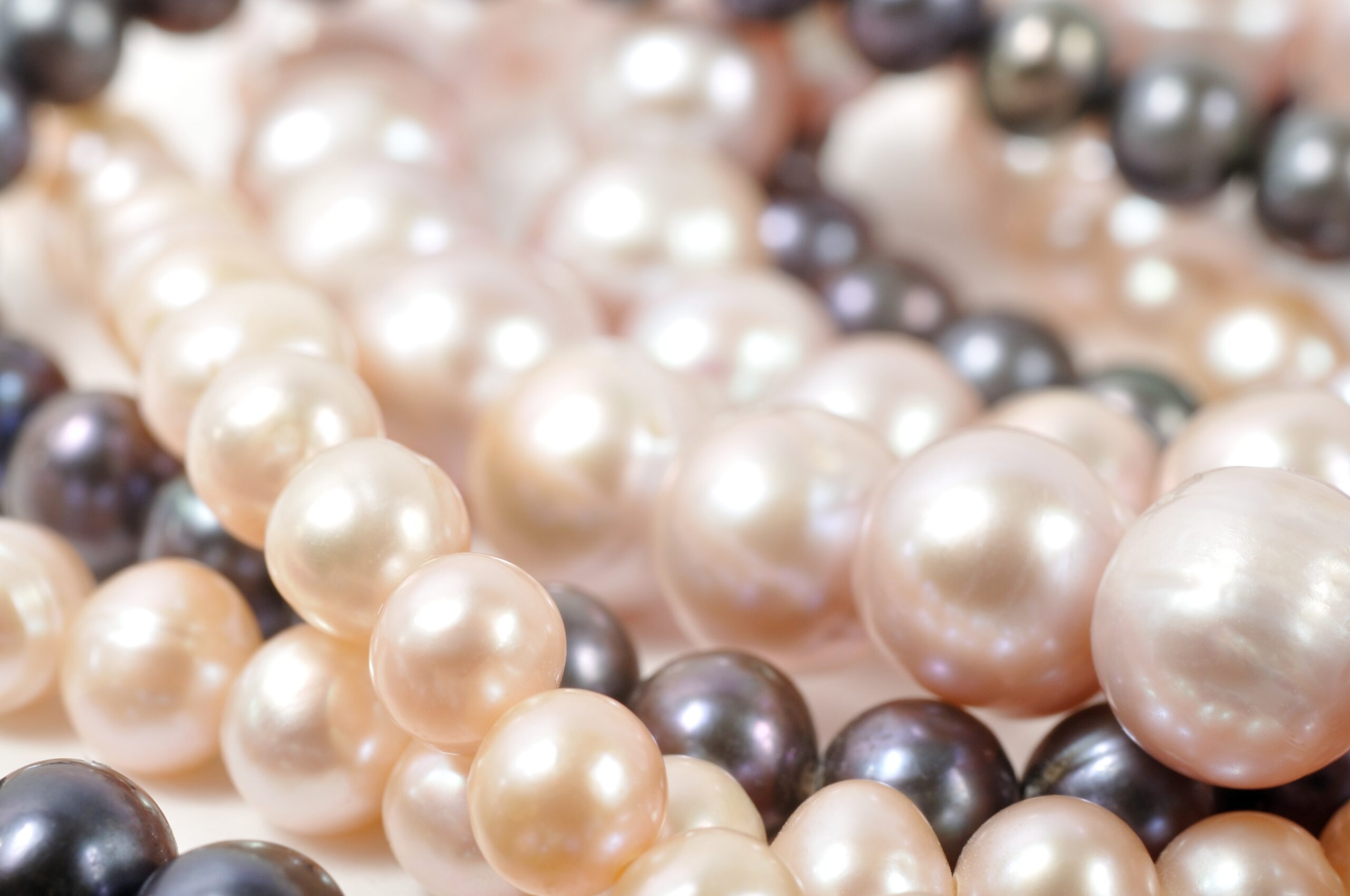 Precious pearls beads for jewellery making close up